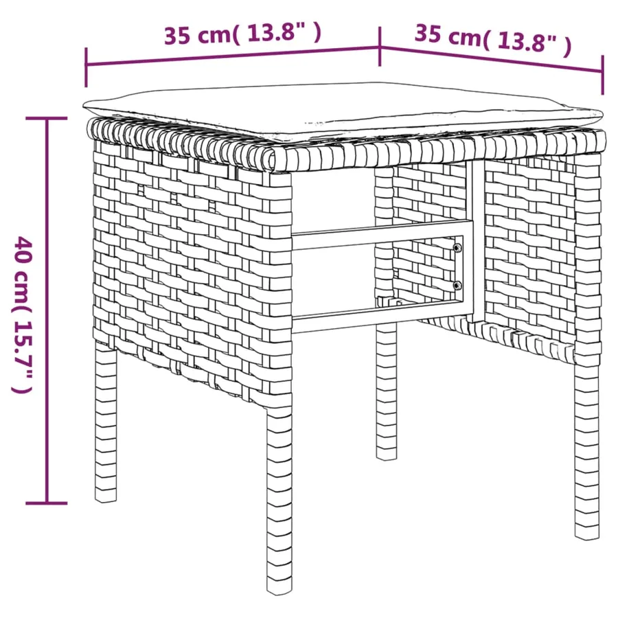 Ensemble à manger jardin 6pcs et coussins gris résine tressée - 12
