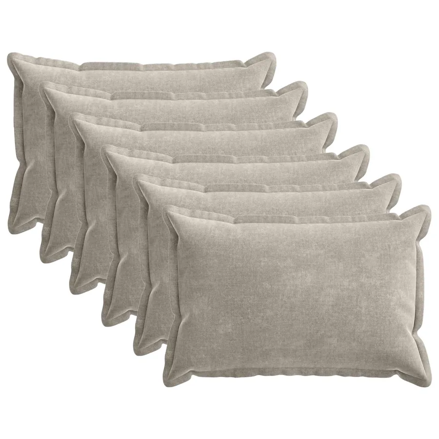 Housse de coussin 6 pcs HOUTEN Gris clair 50 x 70 cm