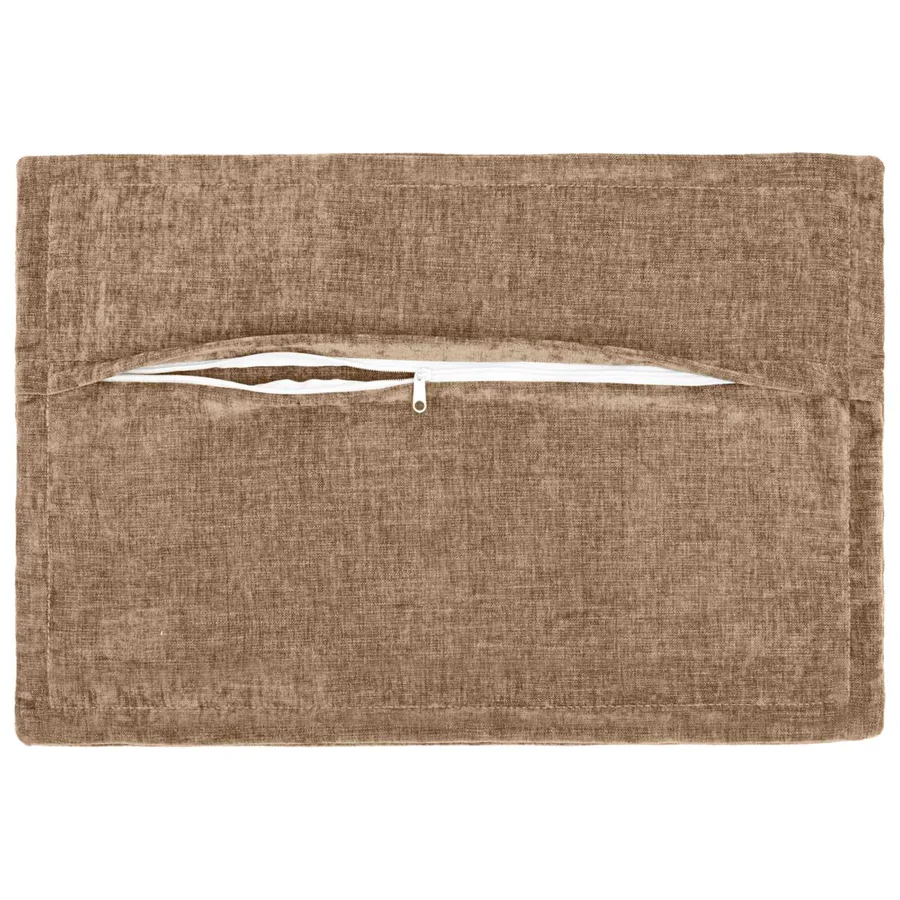 Housse de coussin 6 pcs HOUTEN Marron 50 x 80 cm Tissu Chenille - 3