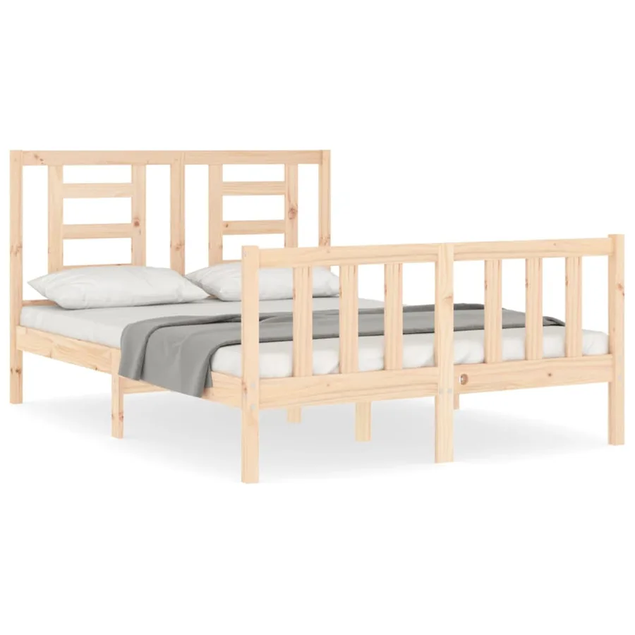 Cadre de lit sans matelas 140x200 cm bois massif de pin - 2