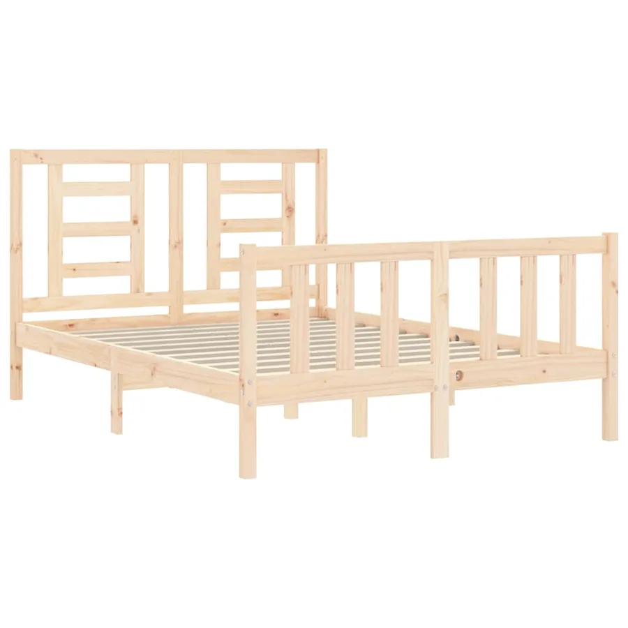 Cadre de lit sans matelas 140x200 cm bois massif de pin - 5
