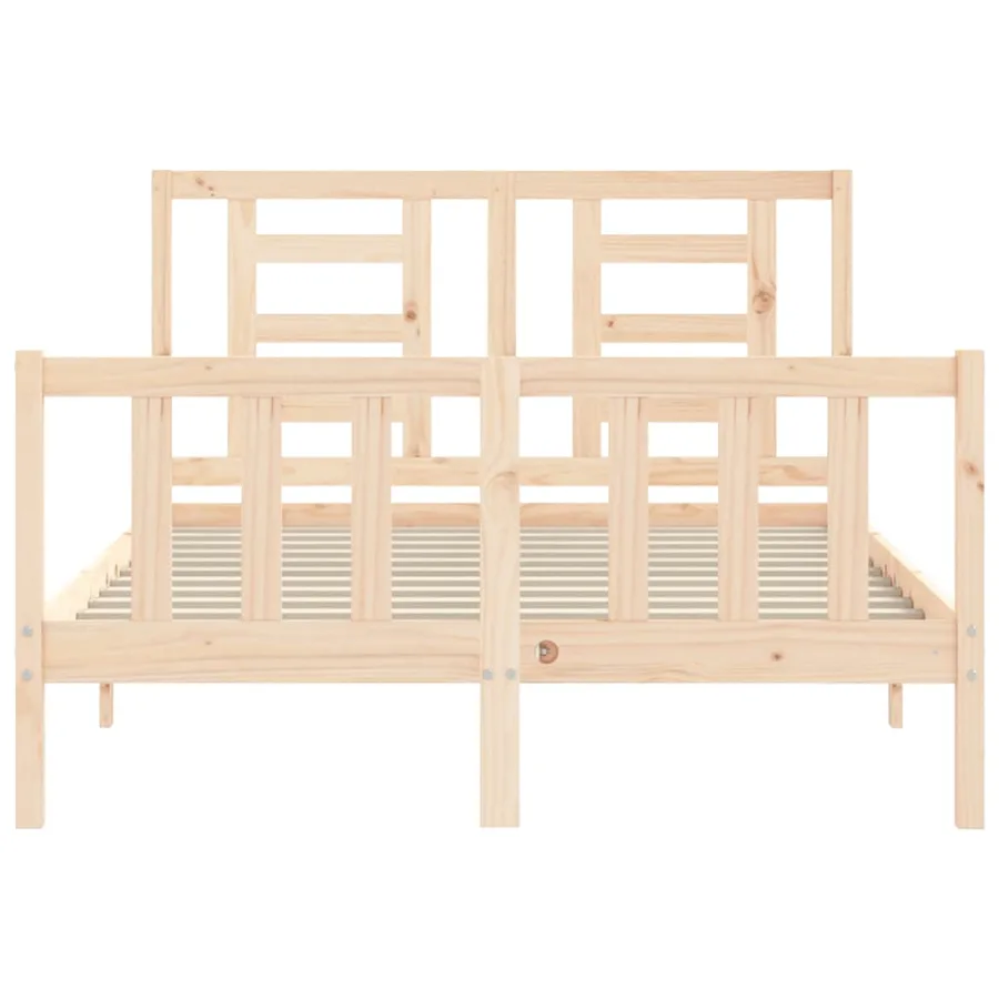 Cadre de lit sans matelas 140x200 cm bois massif de pin - 6