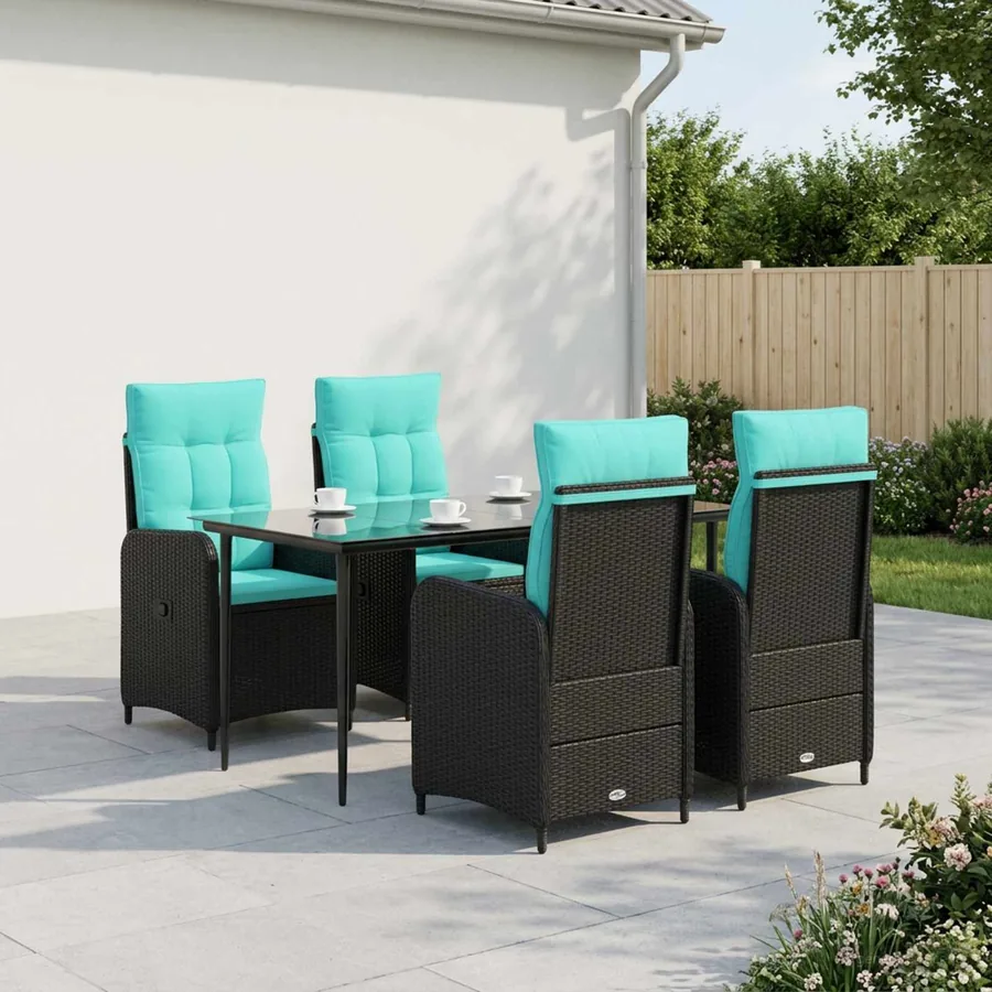 Ensemble de Tables Basses avec coussin avec oreiller 5 pcs