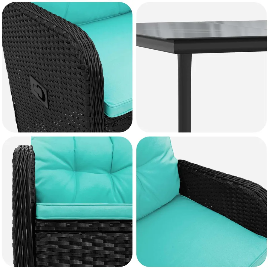 Ensemble de Tables Basses avec coussin avec oreiller 5 pcs - 7