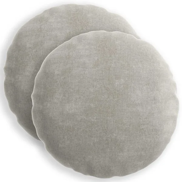 Housse de coussin 2 pcs HEERLEN Gris clair Ø 50 cm