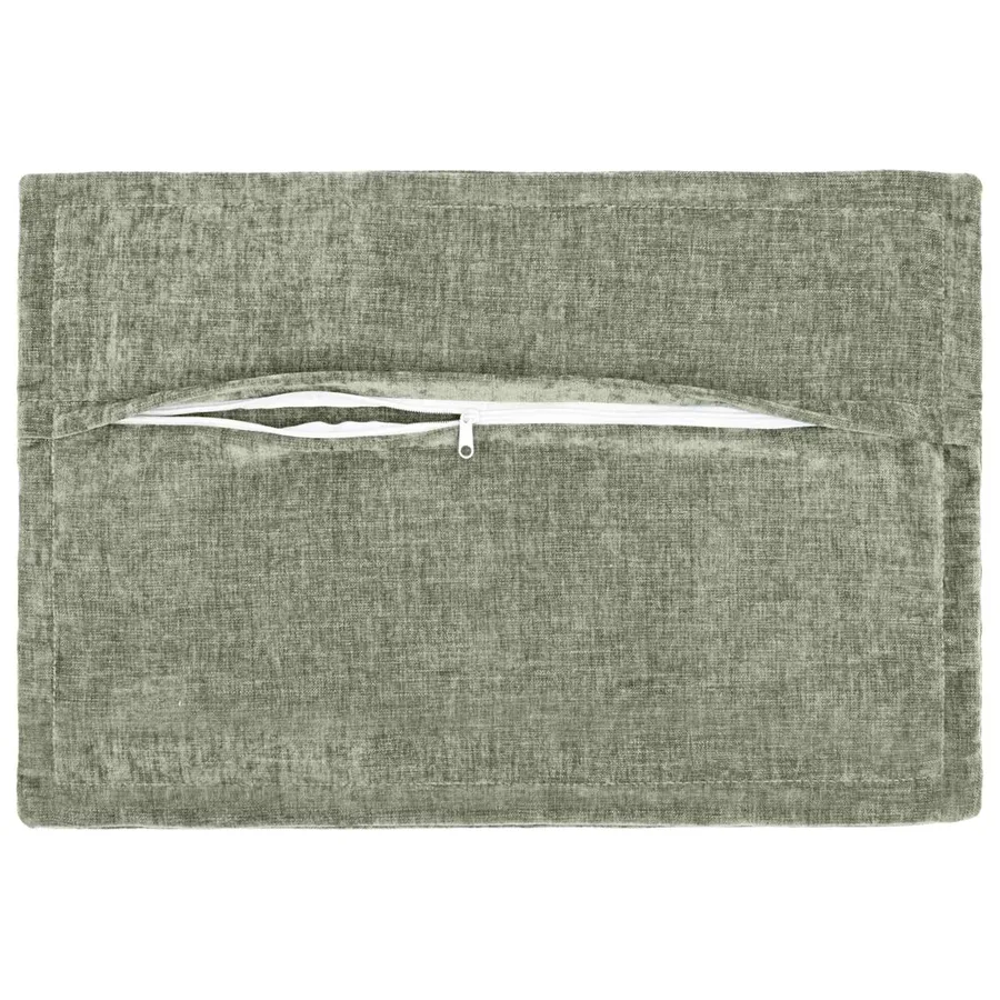 Housse de coussin 6 pcs HOUTEN Vert 40 x 60 cm Tissu Chenille - 3