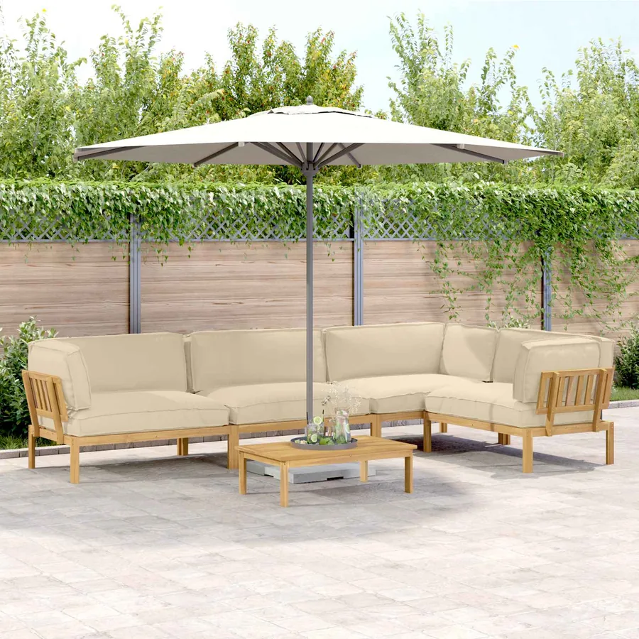 Ensemble de Canapés avec coussin 5 pcs Beige et marron clair