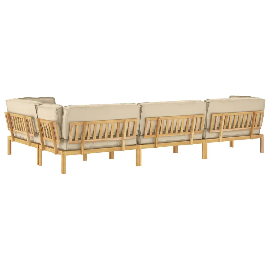 Ensemble de Canapés avec coussin 5 pcs Beige et marron clair - 12