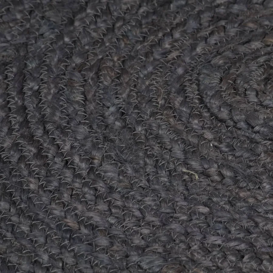 Tapis fait à la main Jute Rond 180 cm Gris foncé - 4