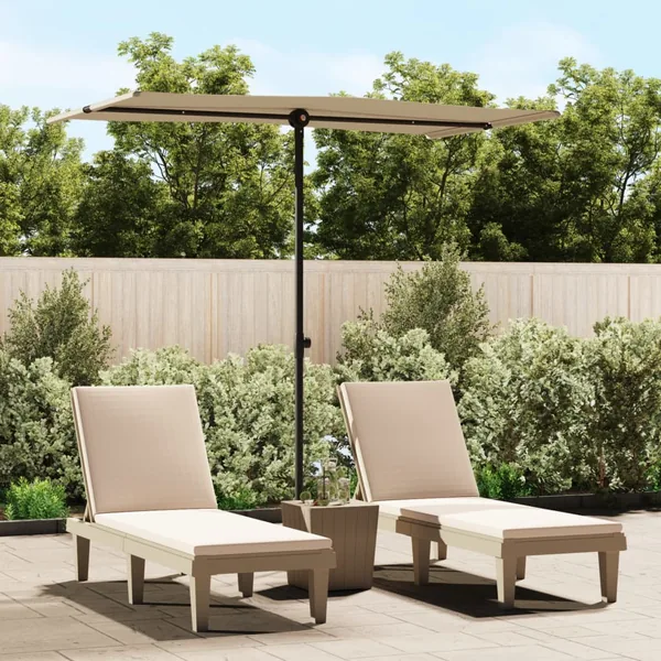 Parasol de jardin avec mât en aluminium 180x110 cm taupe