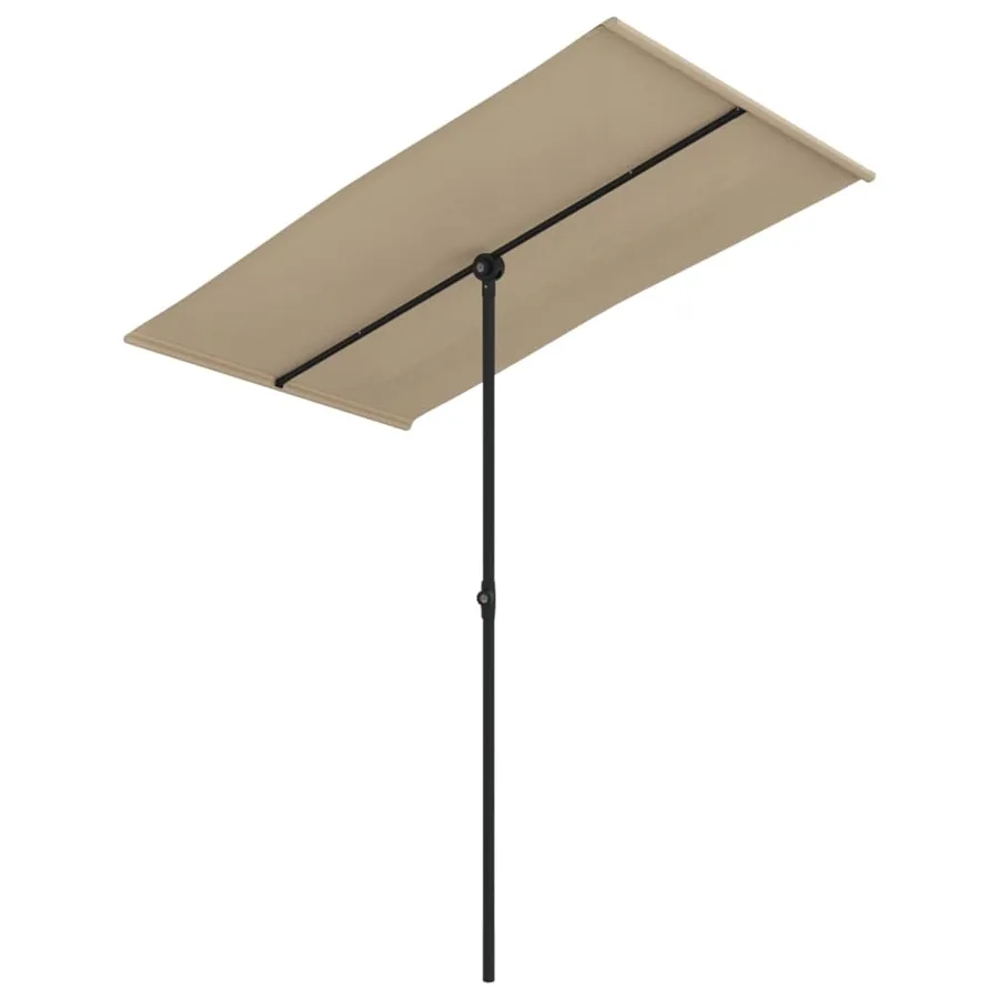 Parasol de jardin avec mât en aluminium 180x110 cm taupe - 2