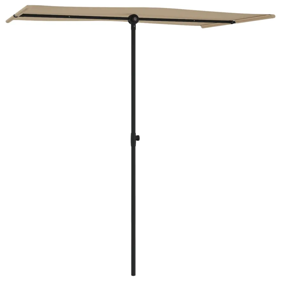 Parasol de jardin avec mât en aluminium 180x110 cm taupe - 3