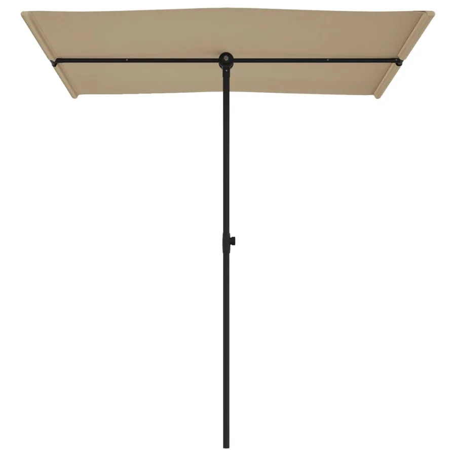 Parasol de jardin avec mât en aluminium 180x110 cm taupe - 4