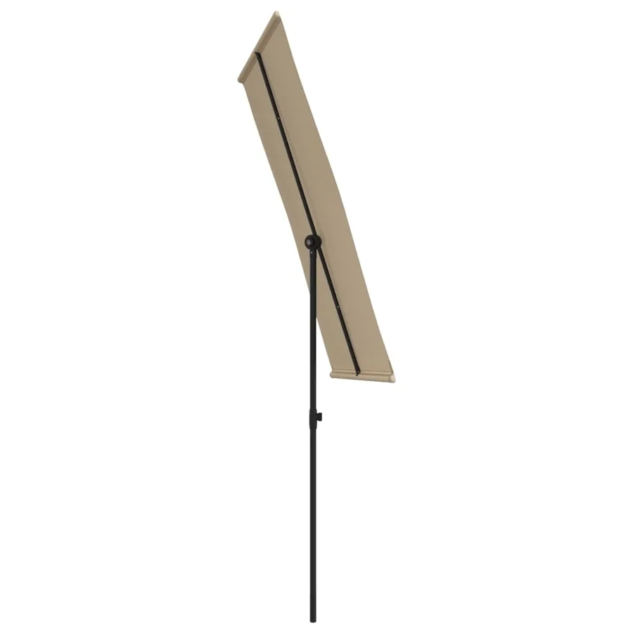 Parasol de jardin avec mât en aluminium 180x110 cm taupe - 5
