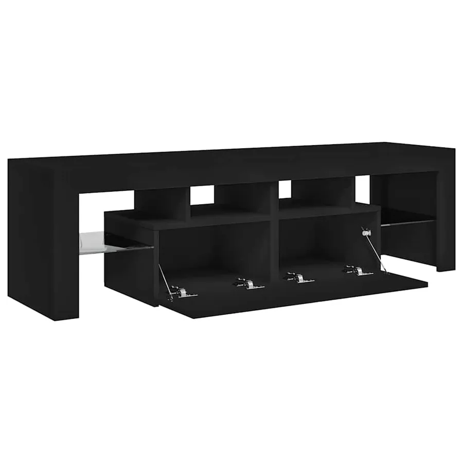 Meuble TV avec lumières LED Noir 140x36,5x40 cm - 10