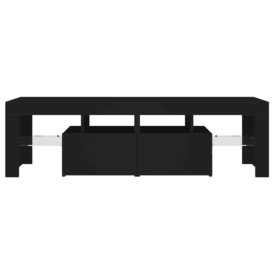 Meuble TV avec lumières LED Noir 140x36,5x40 cm - 9