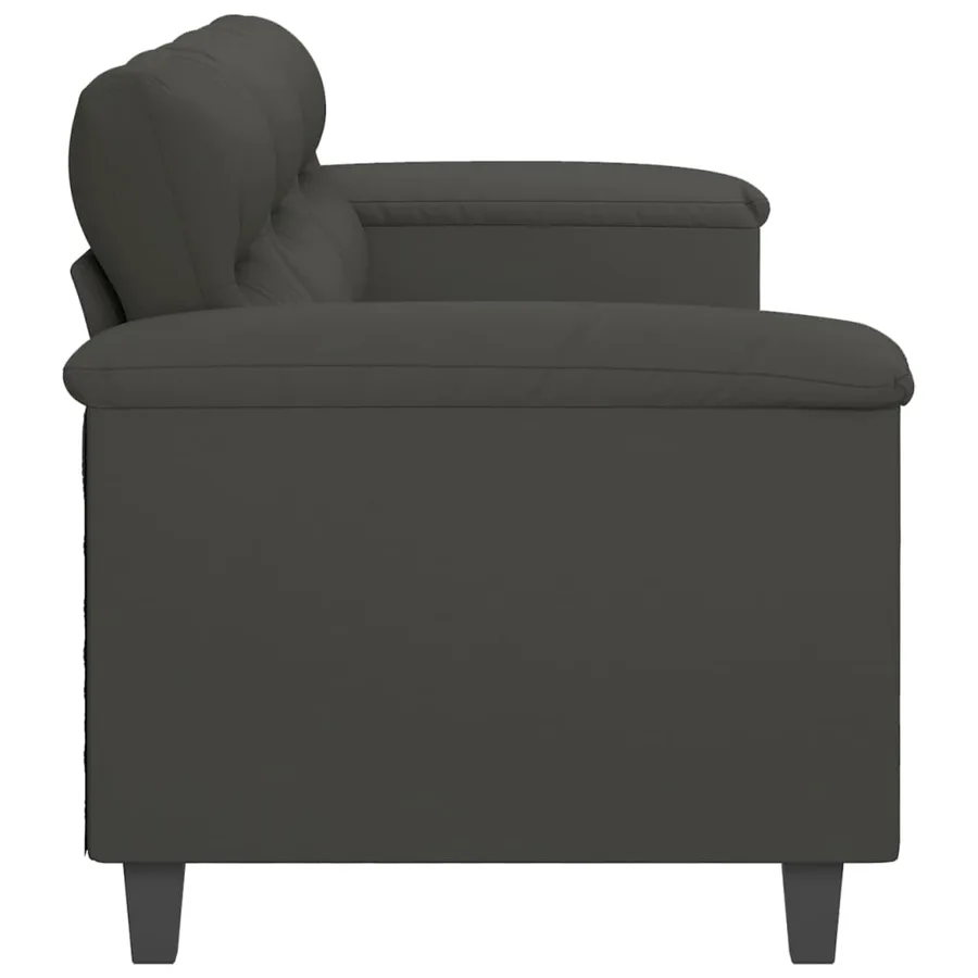 Canapé à 3 places Gris foncé 210 cm Tissu microfibre - 4
