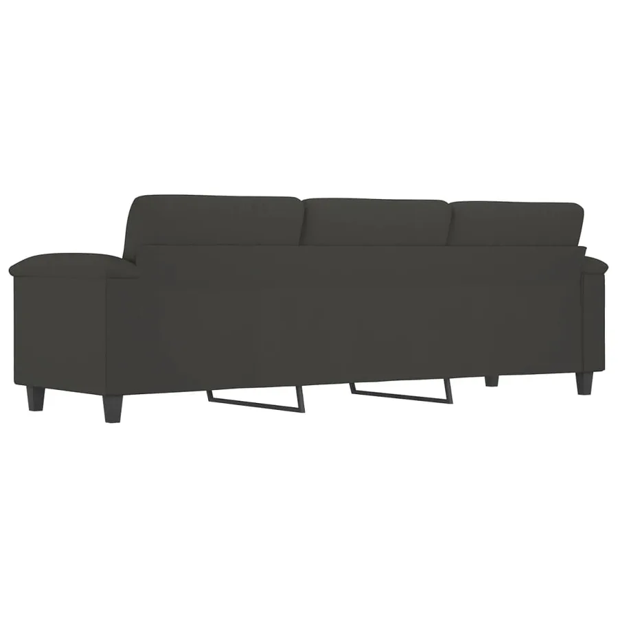 Canapé à 3 places Gris foncé 210 cm Tissu microfibre - 5