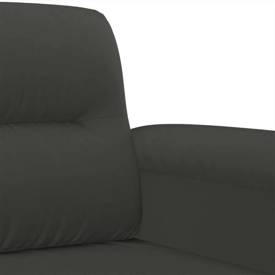 Canapé à 3 places Gris foncé 210 cm Tissu microfibre - 6