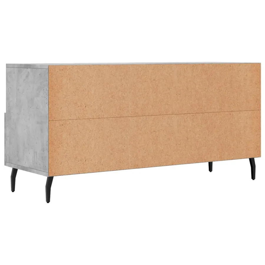 Meuble TV gris béton 102x36x50 cm bois d'ingénierie - 8
