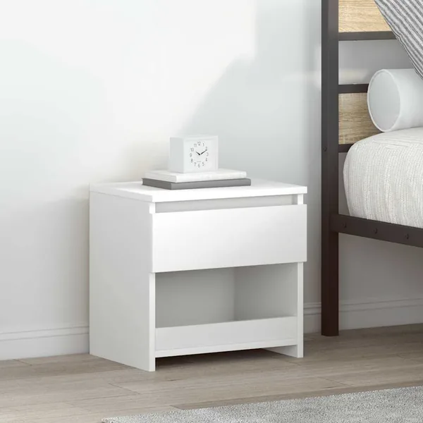 Tables de chevet 2 pcs Blanc 40x30x39 cm Bois d'ingénierie