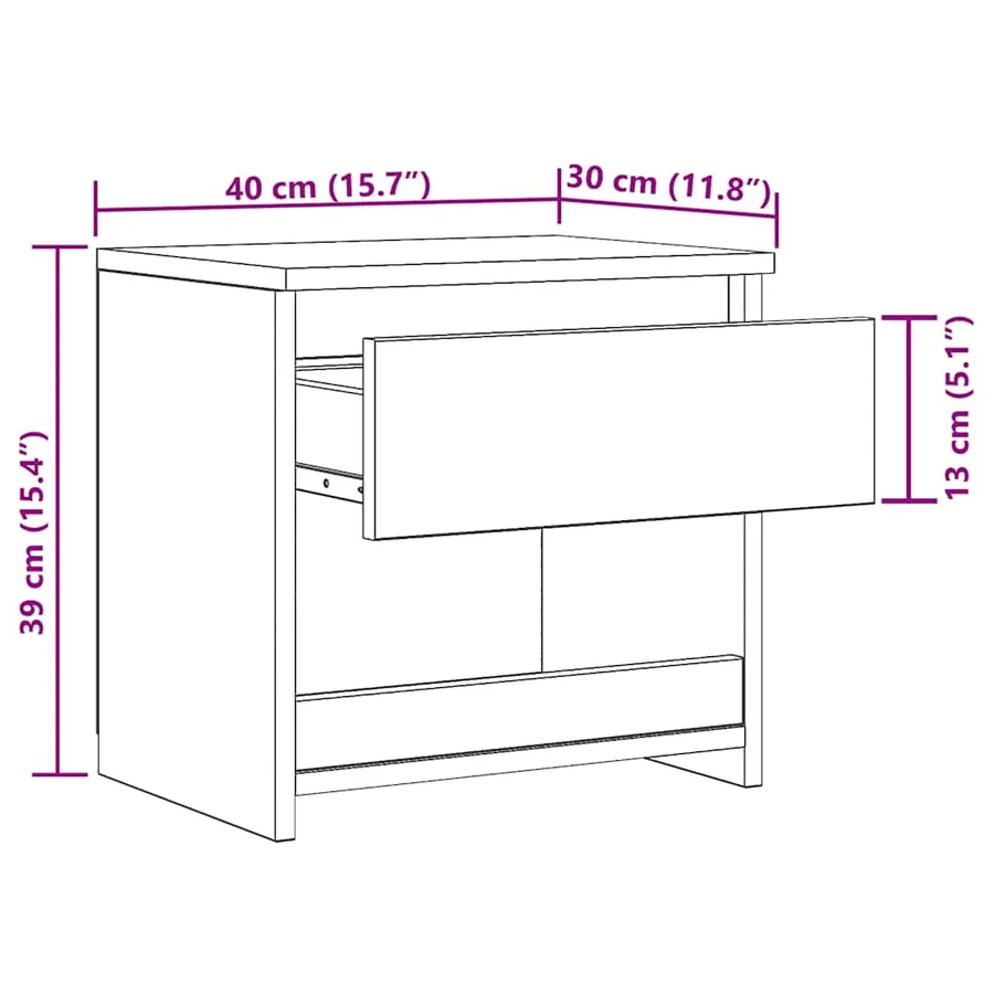 Tables de chevet 2 pcs Blanc 40x30x39 cm Bois d'ingénierie - 12