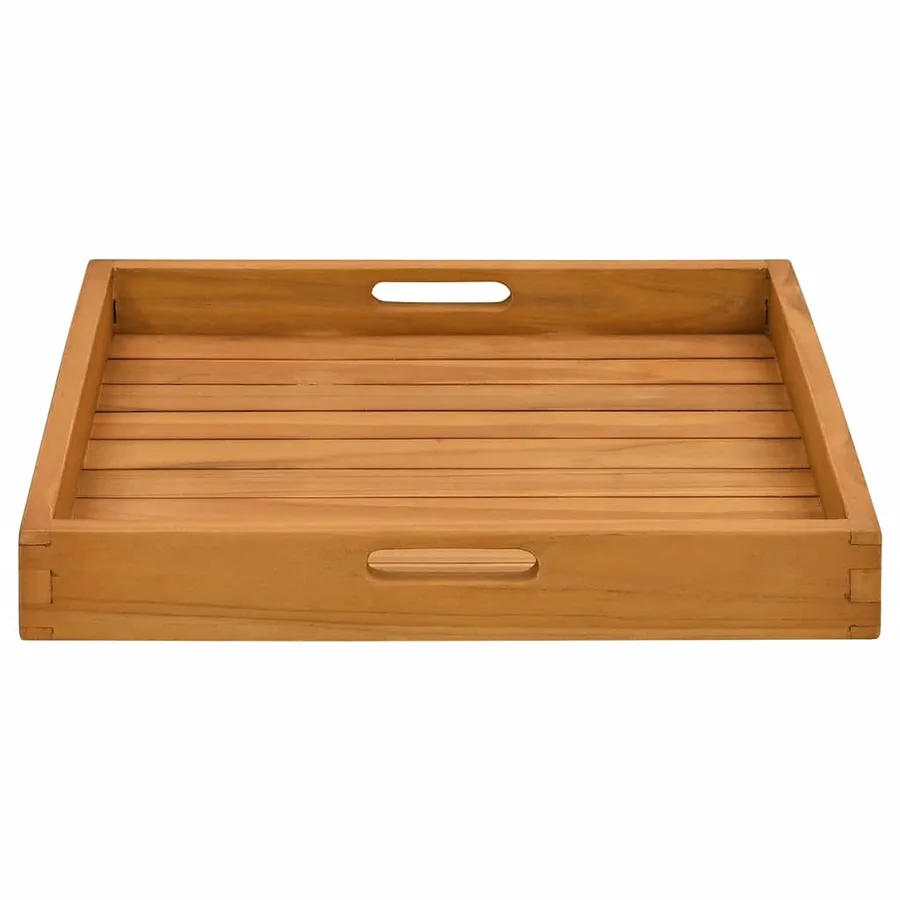 Plateau de service 50x50 cm Bois de teck massif - 4