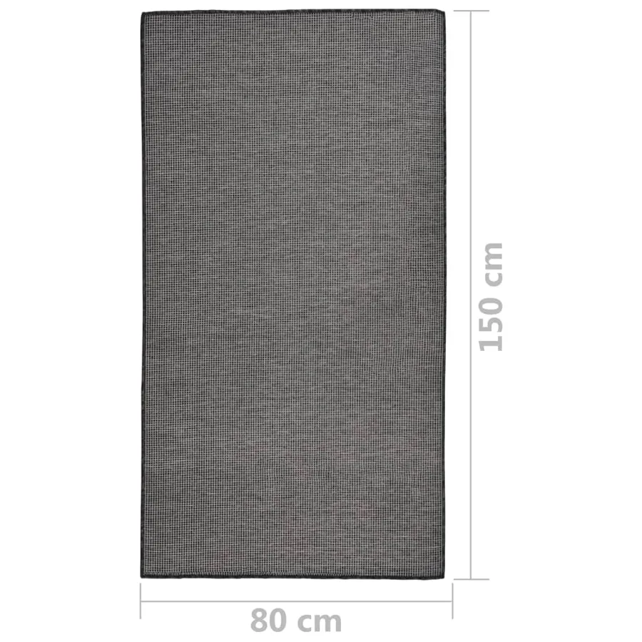 Tapis à tissage plat d'extérieur 80x150 cm Gris - 6