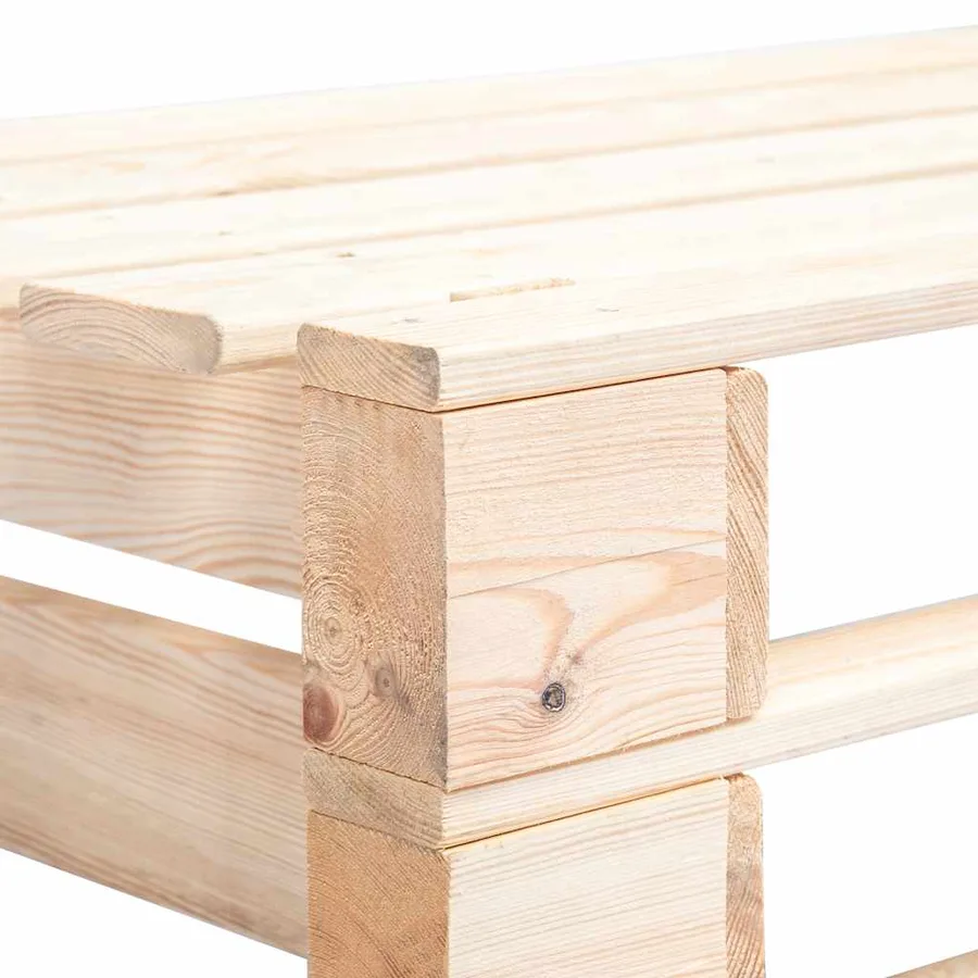 Banc d'angle palette de jardin bois - 4