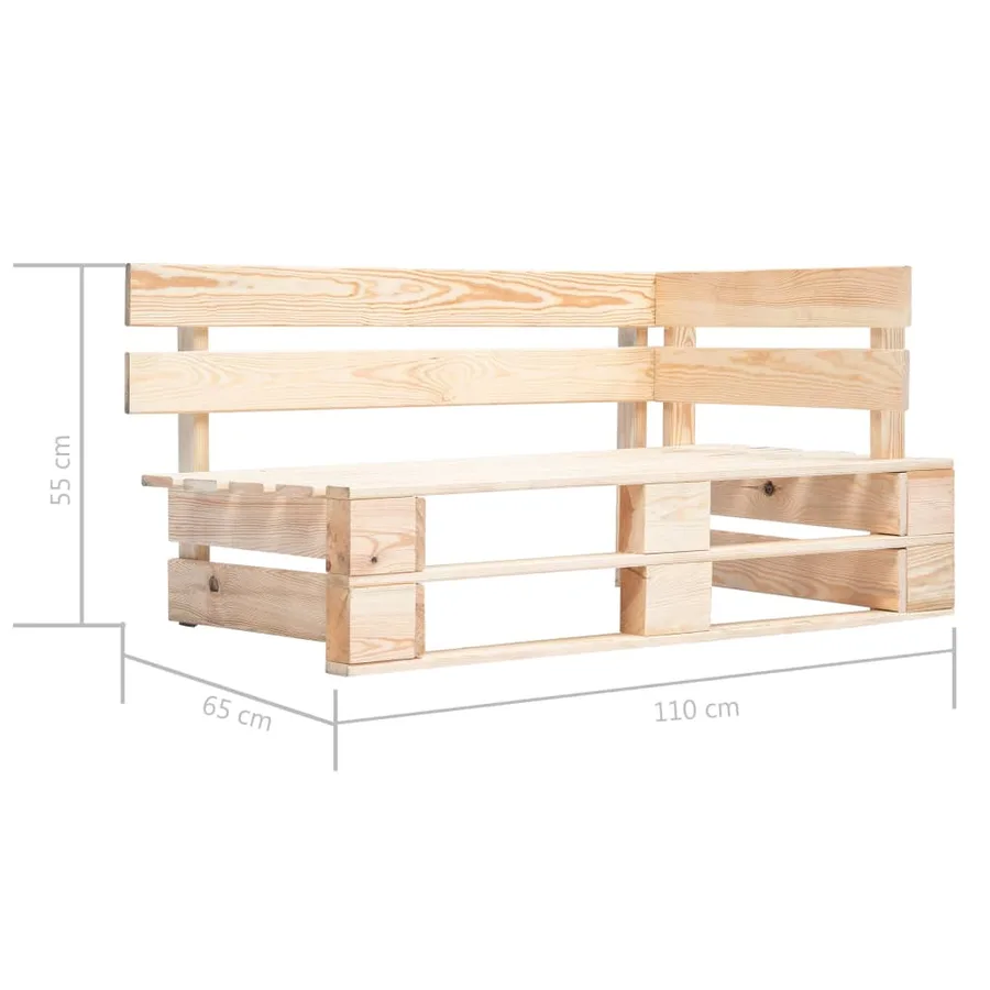Banc d'angle palette de jardin bois - 5