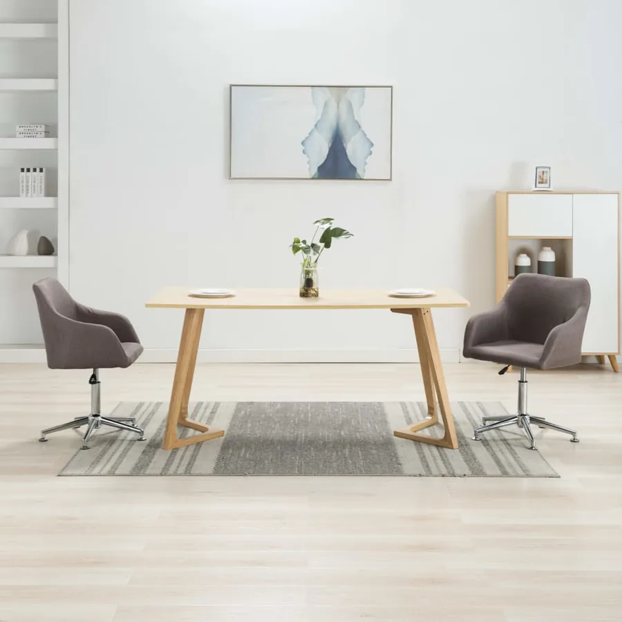 Chaises pivotantes à manger lot de 2 taupe tissu