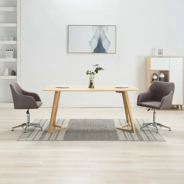 Chaises pivotantes à manger lot de 2 taupe tissu