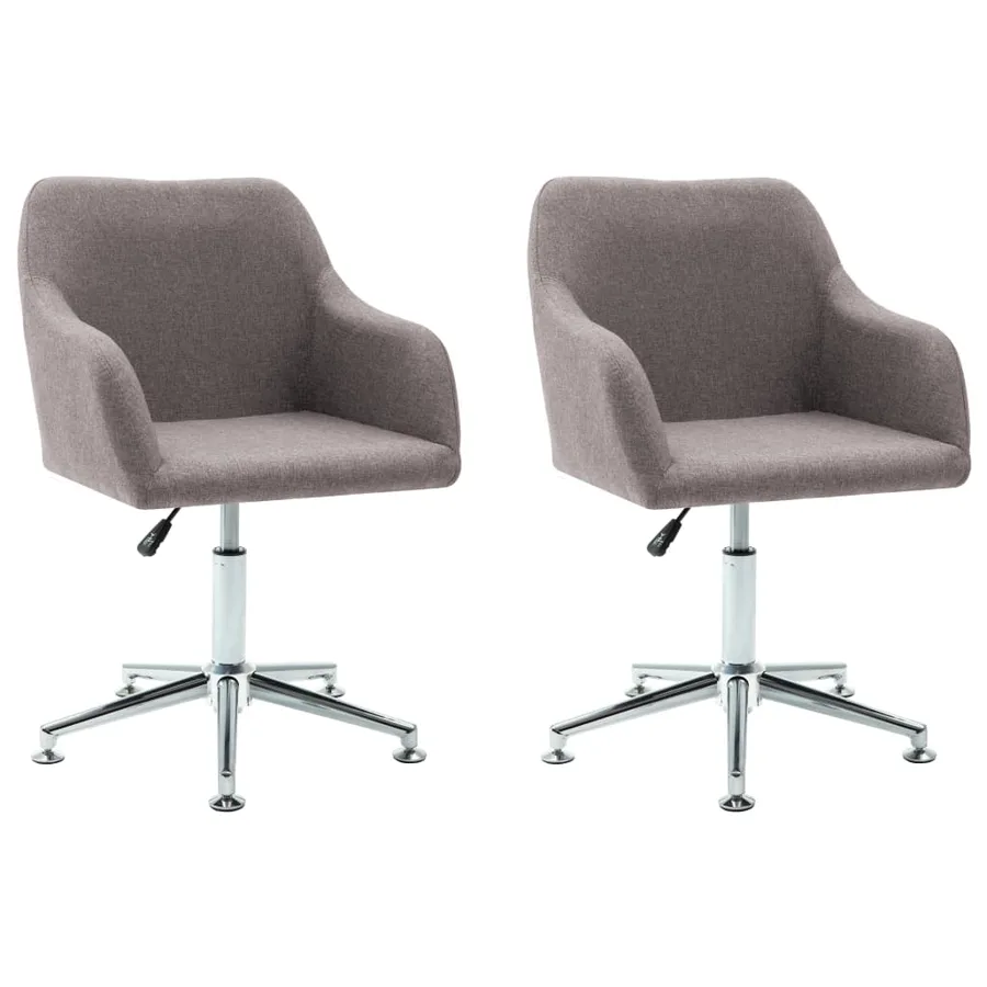 Chaises pivotantes à manger lot de 2 taupe tissu - 2