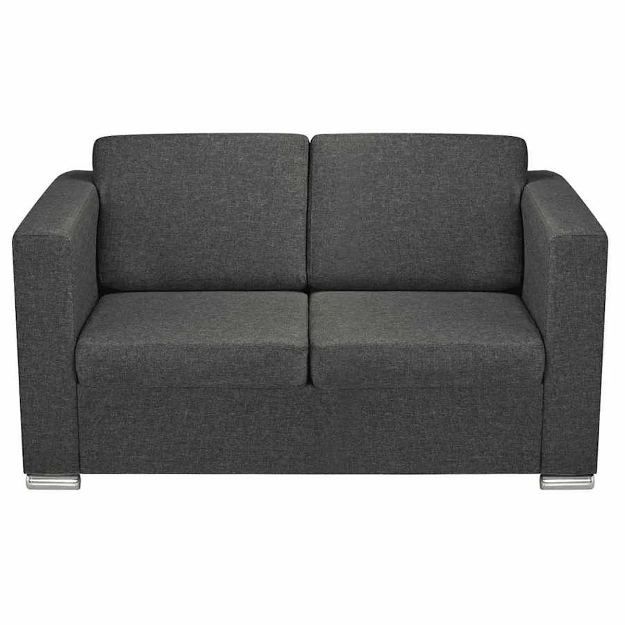 Ensemble de canapés deux pièces Tissu Gris foncé - 4