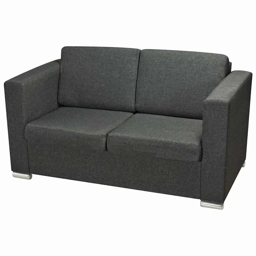 Ensemble de canapés deux pièces Tissu Gris foncé - 5