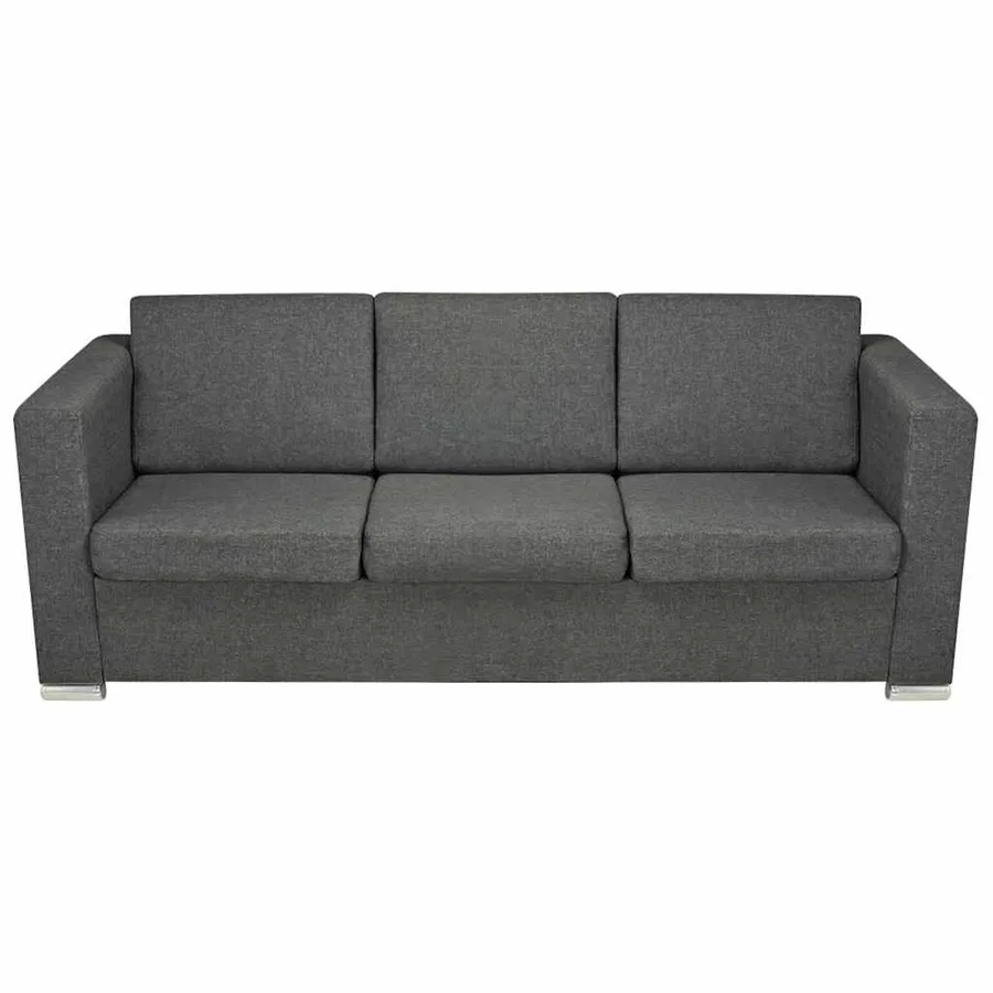 Ensemble de canapés deux pièces Tissu Gris foncé - 7