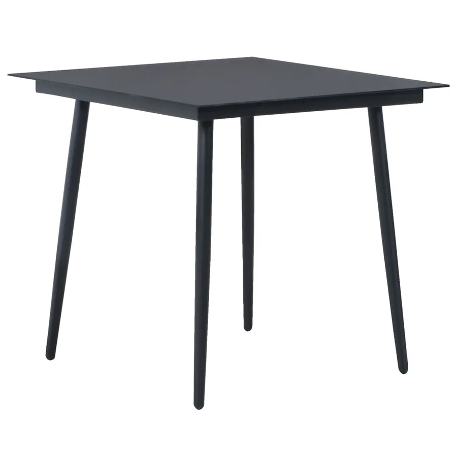 Ensemble à manger de jardin 5 pcs PVC résine tressée noir - 3