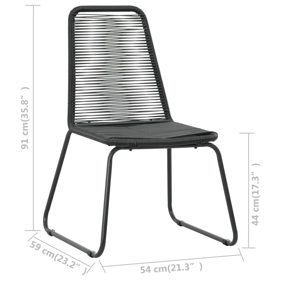 Ensemble à manger de jardin 5 pcs PVC résine tressée noir - 8
