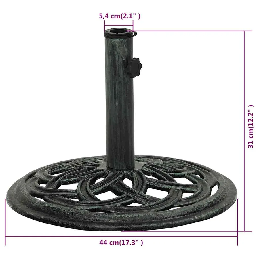 Socle de parasol Vert 44x44x31 cm Fonte - 9