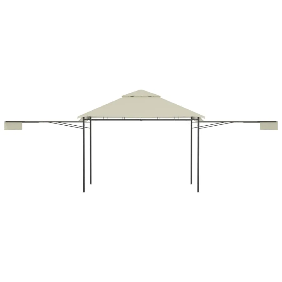 Belvédère avec double toits étendus 3x3x2,75 m Crème 180 g/m² - 4