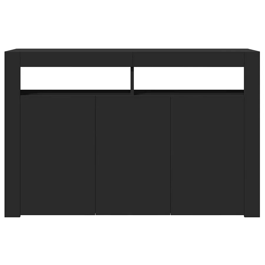 Buffet avec lumières LED noir 115,5x30x75 cm - 9