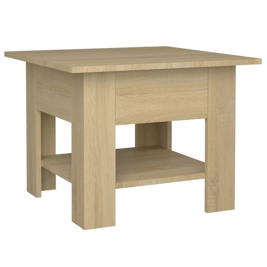 Table basse chêne sonoma 55x55x42 cm bois d'ingénierie - 2