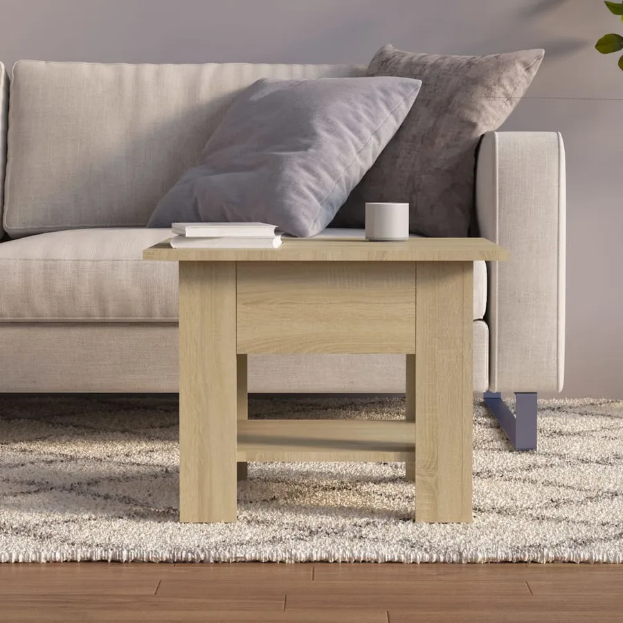 Table basse chêne sonoma 55x55x42 cm bois d'ingénierie - 3