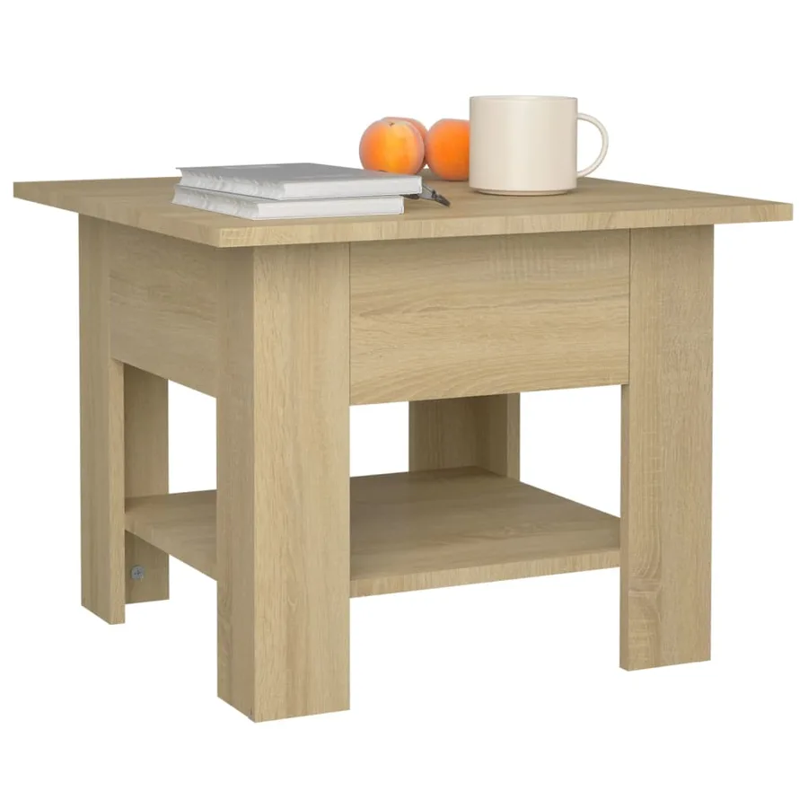 Table basse chêne sonoma 55x55x42 cm bois d'ingénierie - 5