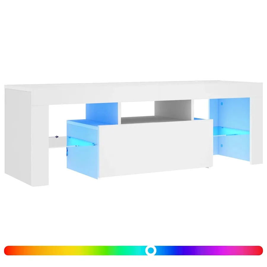 Meuble TV avec lumières LED Blanc 120x35x40 cm - 2