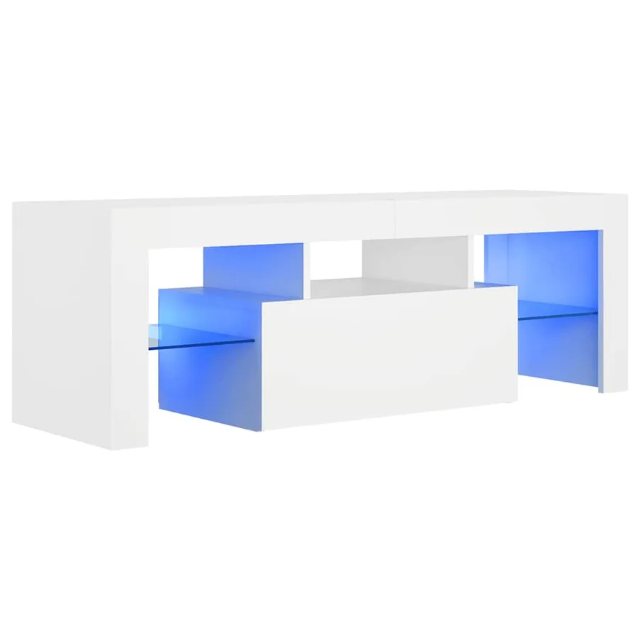 Meuble TV avec lumières LED Blanc 120x35x40 cm - 7