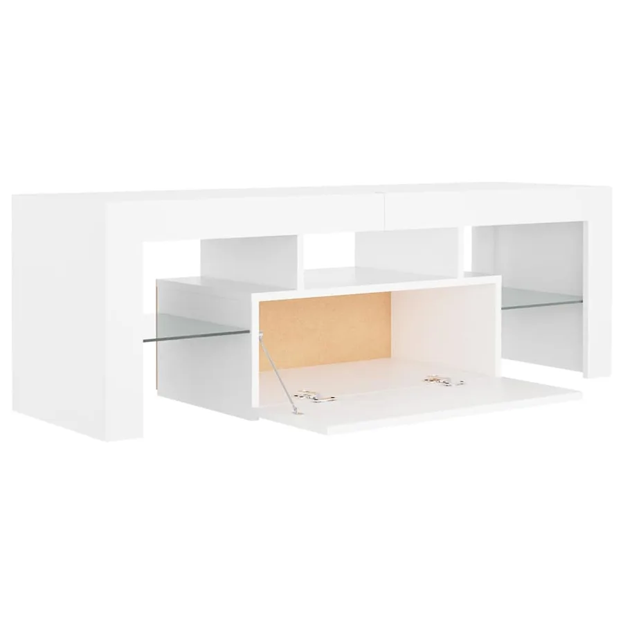Meuble TV avec lumières LED Blanc 120x35x40 cm - 9
