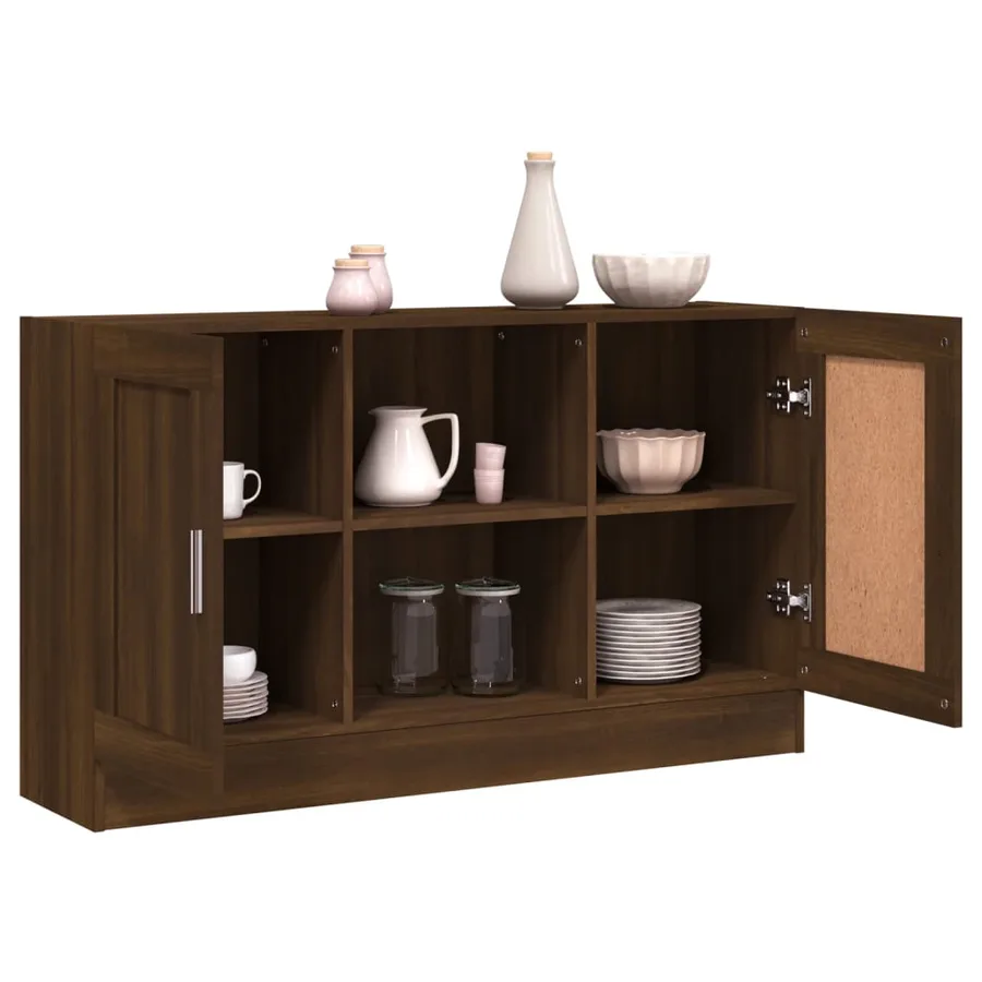 Buffet Chêne marron 120x30,5x70 cm Bois d'ingénierie - 7