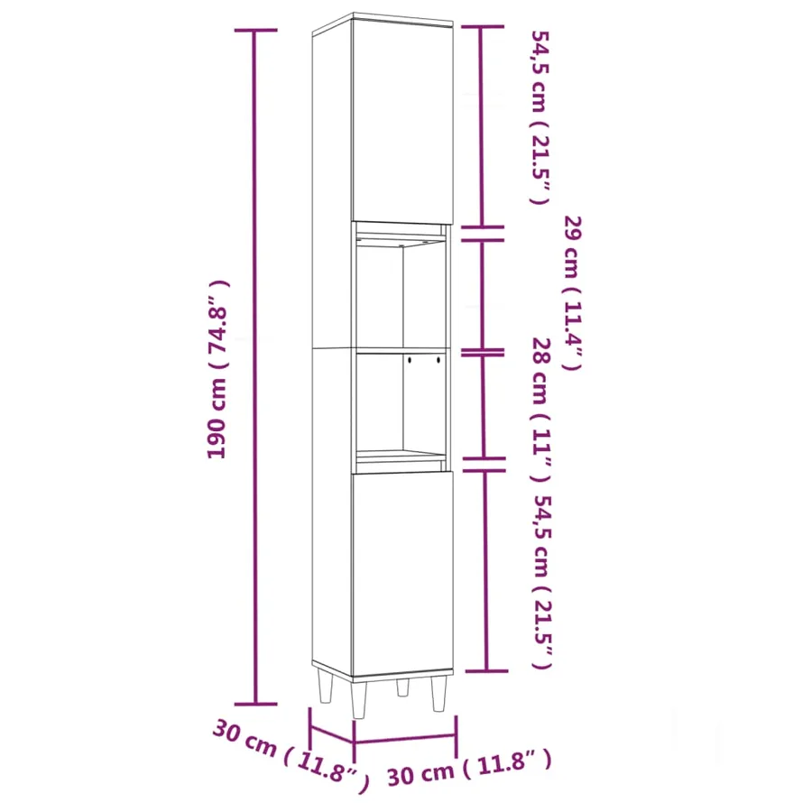 Ensemble de meubles de salle de bain 3 pcs Sonoma gris - 10