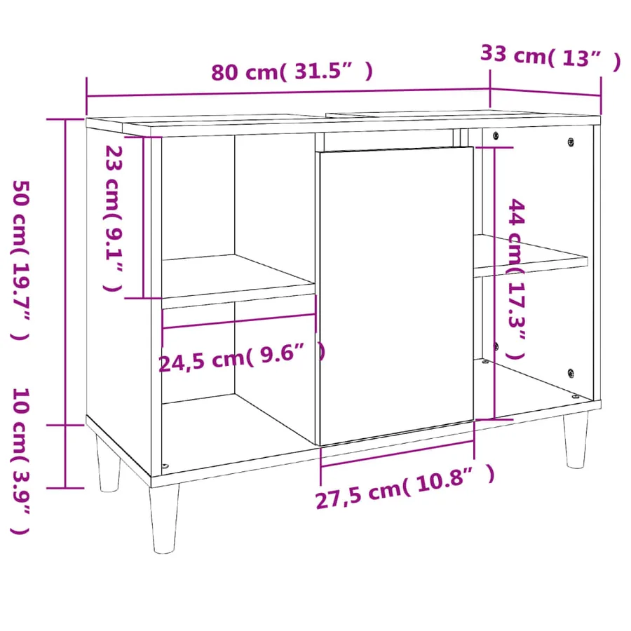 Ensemble de meubles de salle de bain 3 pcs Sonoma gris - 9